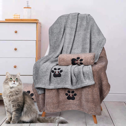 Dogvingpk Dog Towels for Drying Dogs Super Absorbent Soft Microfiber Pet Bath Grooming Towel for Dogs Cats and Other Pets (M-36" * 28", Grey )