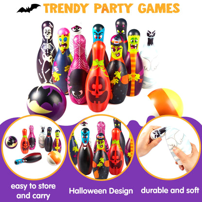 JOYIN Halloween Foam Bowling Set for Kids Toys Party Supplies, Get-Together Party, Game Day Events, Indoor Outdoor Toy Game with 10 Pins & 2 Balls Fun Sports Games, Birthday Parties