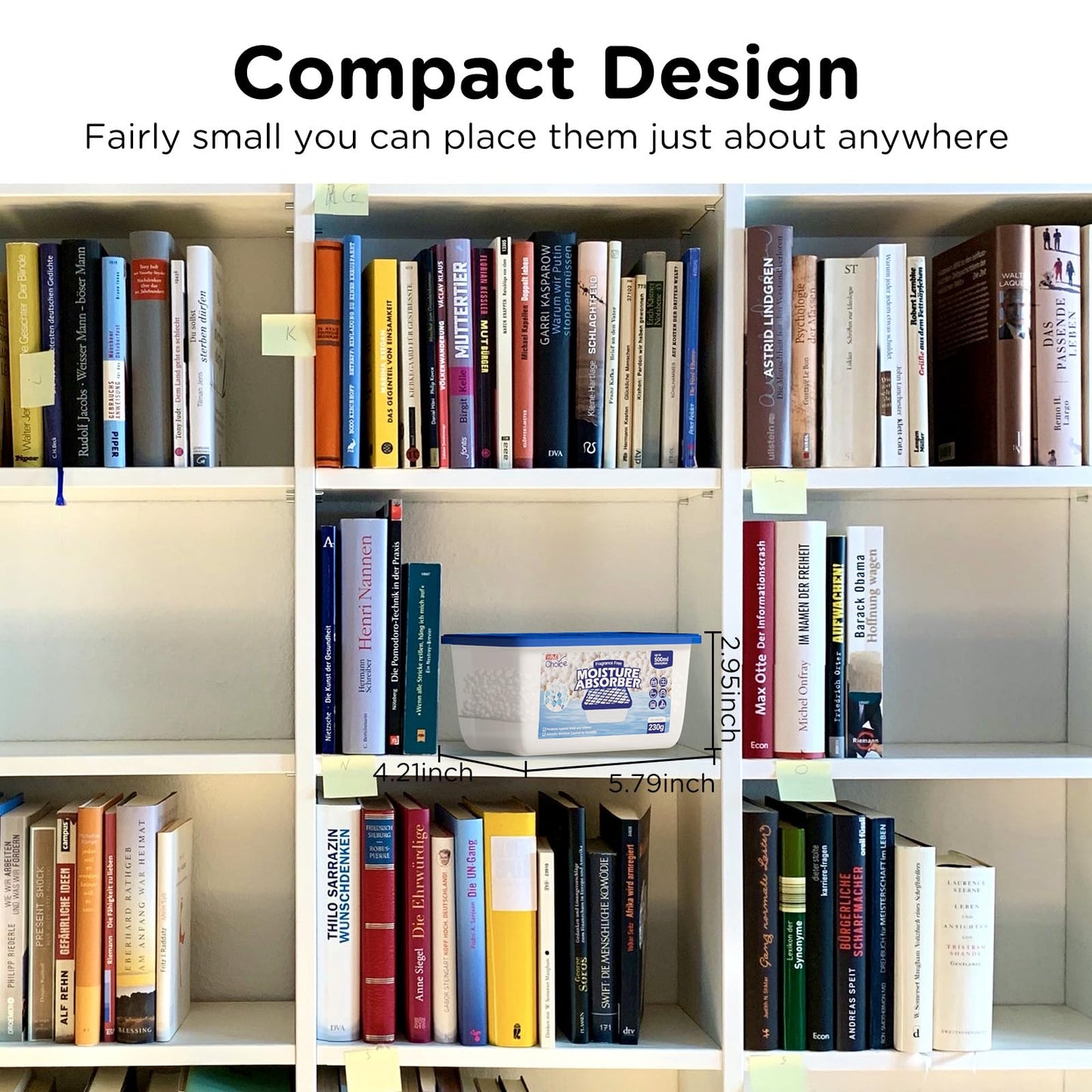 W&E Choice Moisture Absorbers, Portable Humidity Absorber Boxes for Your Bathroom, Closet & Car, Dehumidifier with Fragrance Free, 6 Pack