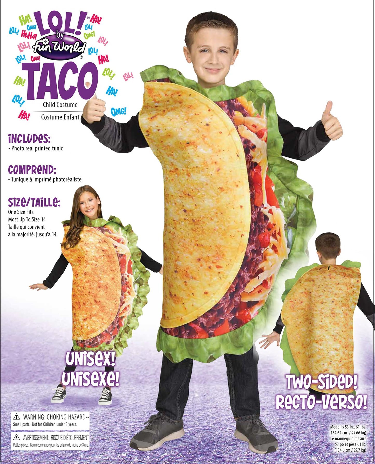 Fun World Taco Child Costume, One Size