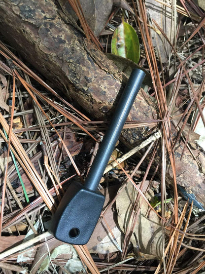 FOSTAR 3 PCS Tactical Ferro (Ferrocerium) Rods, Bushcraft Flint Fire Starter with Easy Grip Handle, 5/16 Inch Thick Waterproof Fire Steel Magnesium Camping Tool Kit (Black)