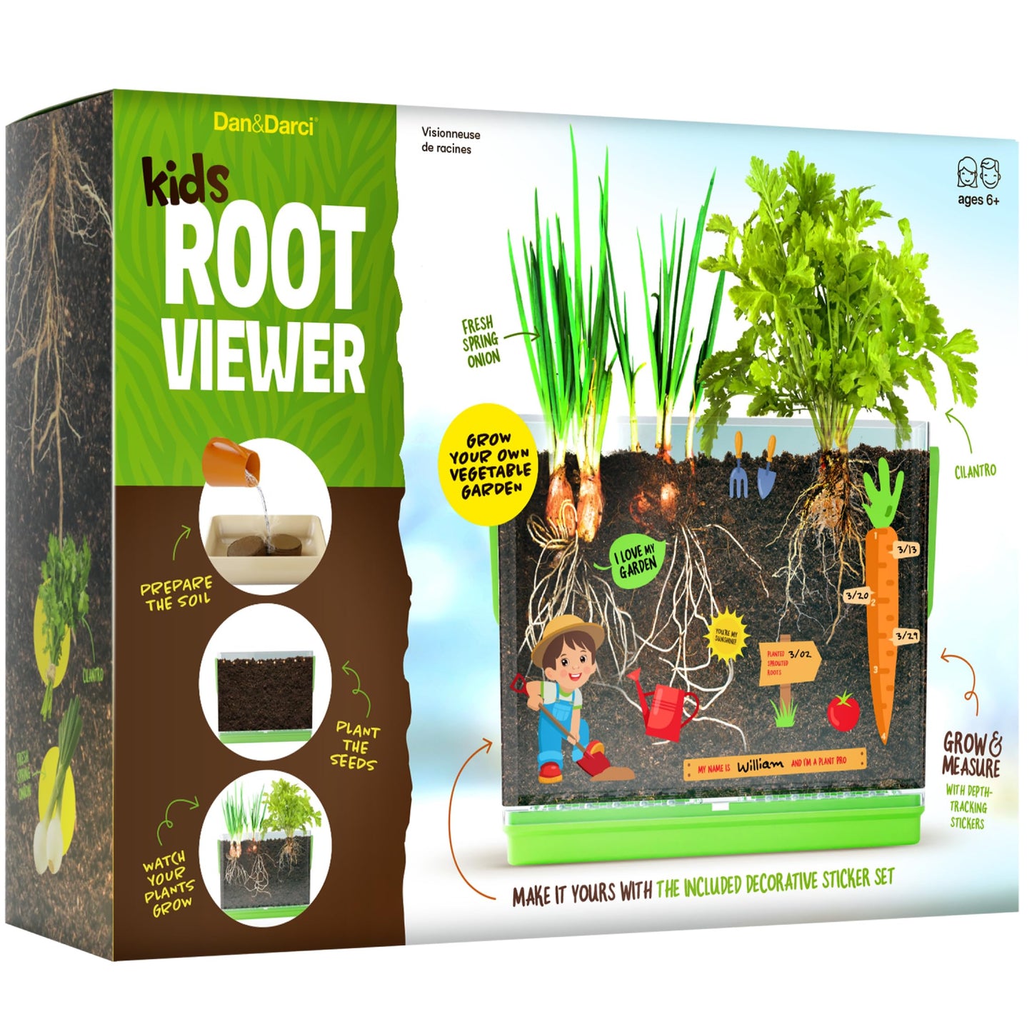 Dan&Darci Root Viewer Kit for Kids - Grow Your Own Plant for Boys & Girls Gifts - Science STEM Toy & Craft Growing Kits for Ages 4-8 Birthday Gifts for Boy, Girl 4, 5, 6, 7, 8, Year Old - Gardening