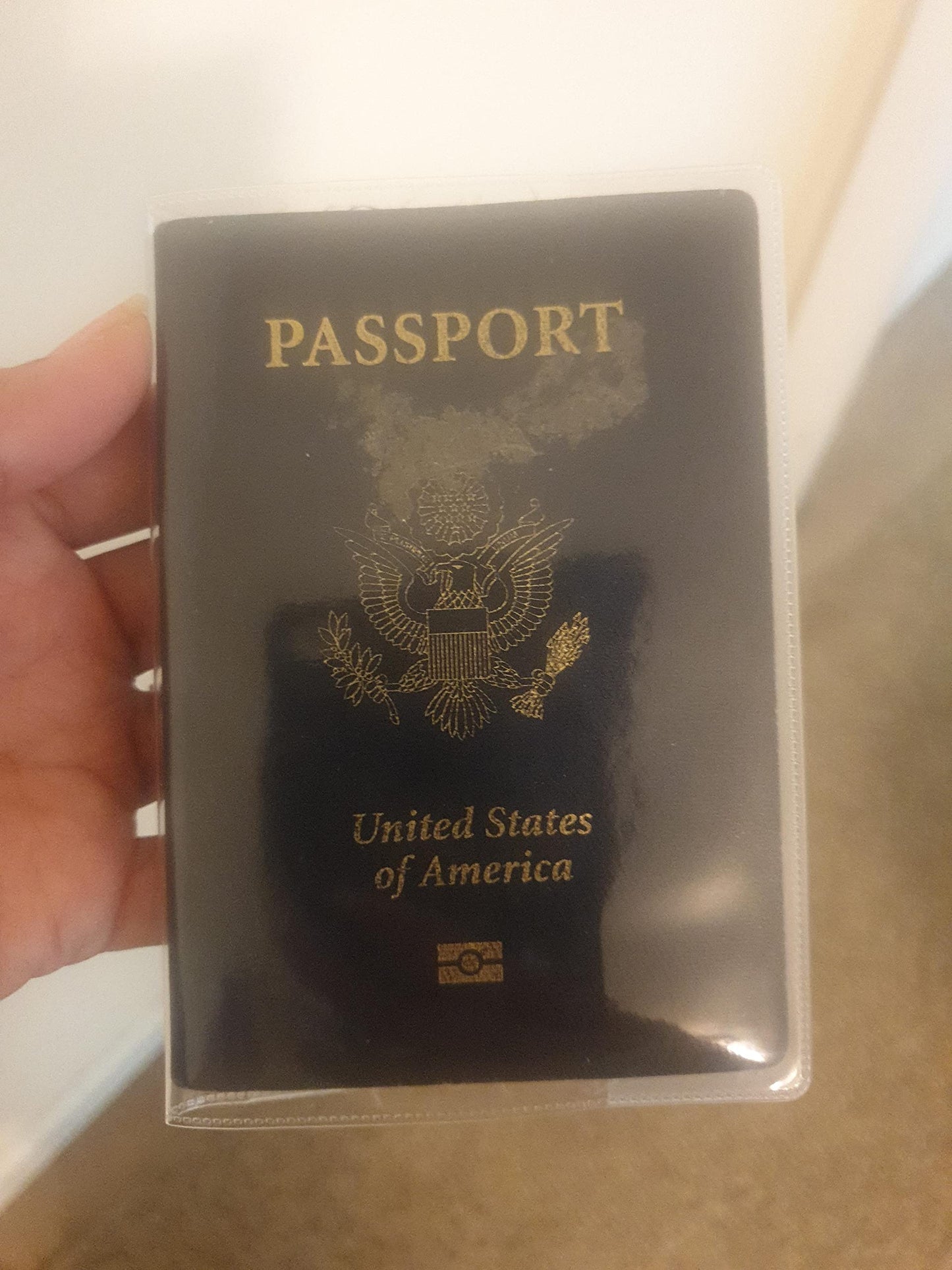 Clear Transparent Frosted Passport Cover Holder Case Organizer ID Card Travel Protector (Clear x1 + Frosted x1)