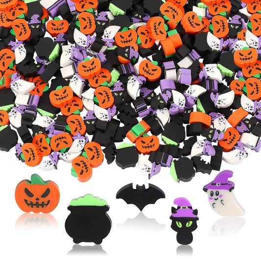 JUNEBRUSHS 150 Pcs Halloween Mini Erasers for Kids, Cute Small Erasers Bulk for Kids Trick or Treat Halloween Party Favors Goody Bag Filler Students School Decorations Classroom Rewards Prizes