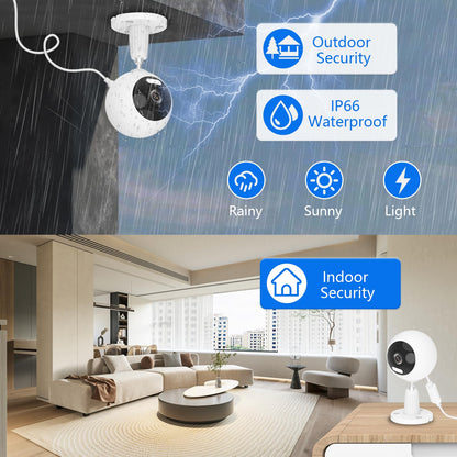 GUOANVISION 5G/2.4G Indoor/Outdoor Security Camera for Baby Monitor, Indoor Camera for Dog/Cat/Pet/Nanny/Baby/Elder, IP66 Waterproof, 3 Night Vision, Motion Detection, SD/Cloud