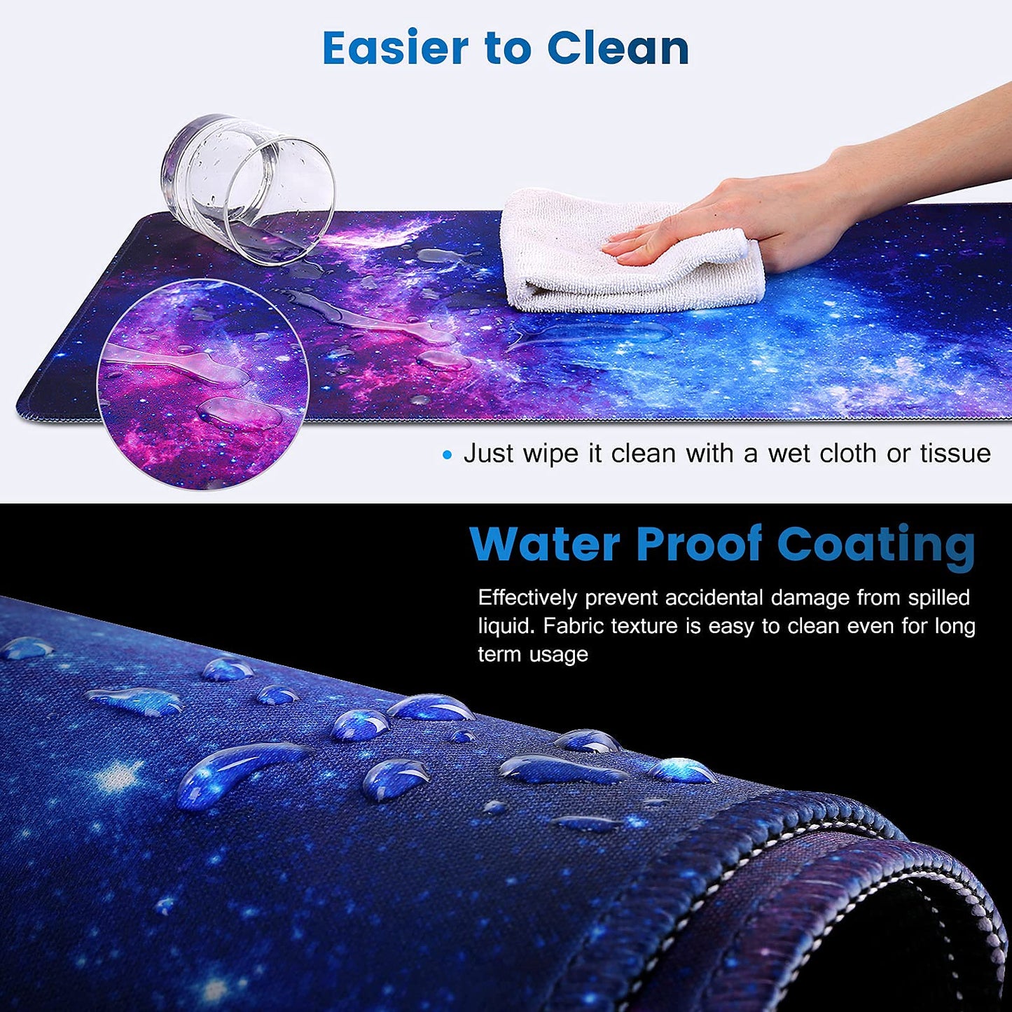 Gaming Mouse Pad, Large Mouse Pad XL 31. 5x11.8in, Big Extended Computer Keyboard Mouse Mat Desk Pad for Laptop with Stitched Edges, Waterproof Mousepad for Gamer Home&Office