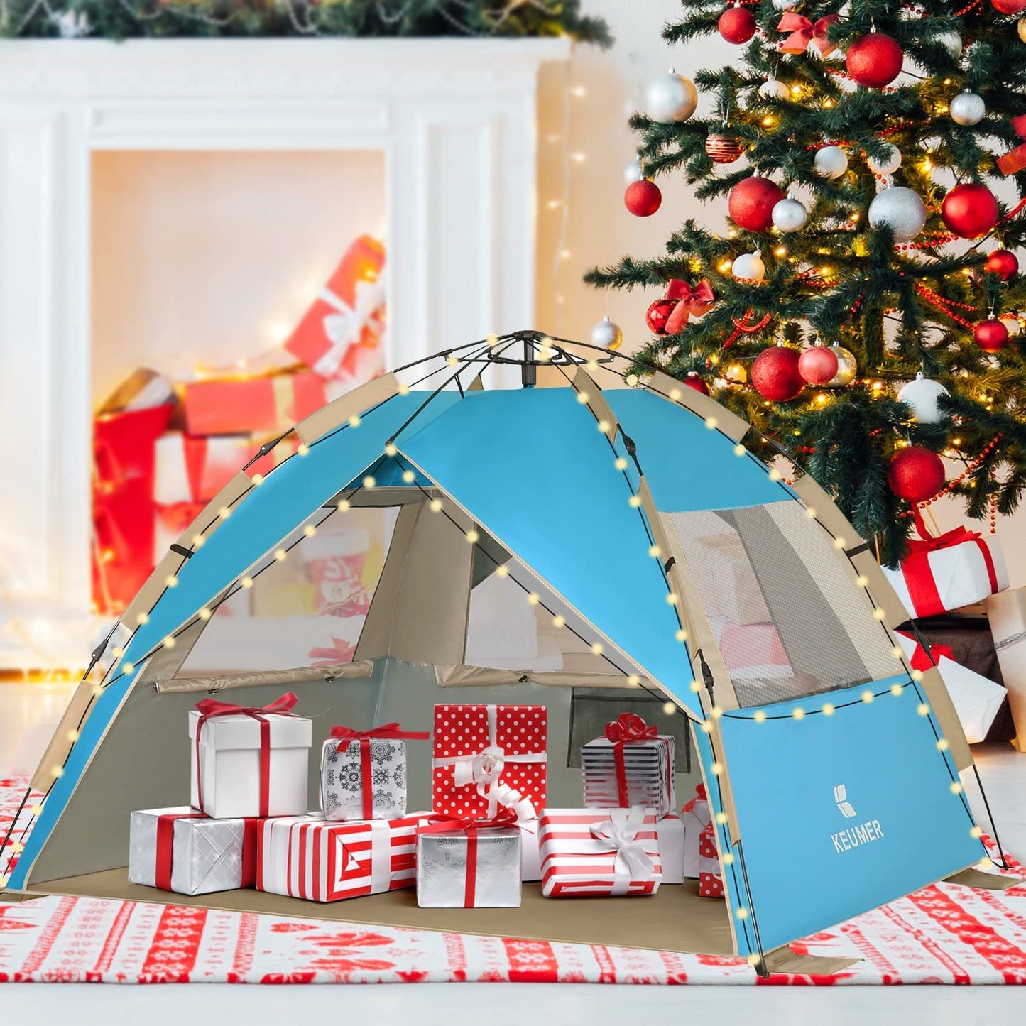 G4Free Deluxe XL Pop Up Beach Tent, 3-4 Persons Easy Setup Sun Shelter Canopy with UPF 50+ UV Protection Extral Wide 70.9 in