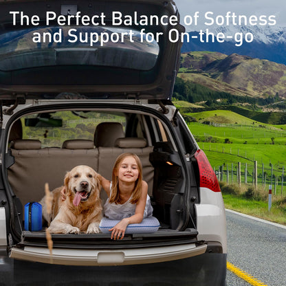 Cooling Travel & Camping Memory Foam Pillow for Sleeping,Contoured Support Medium Firm Small Travel Pillows for Airplanes & Backpacking Car Toddler Kids Compact Lightweight, Breathable Washable Cover