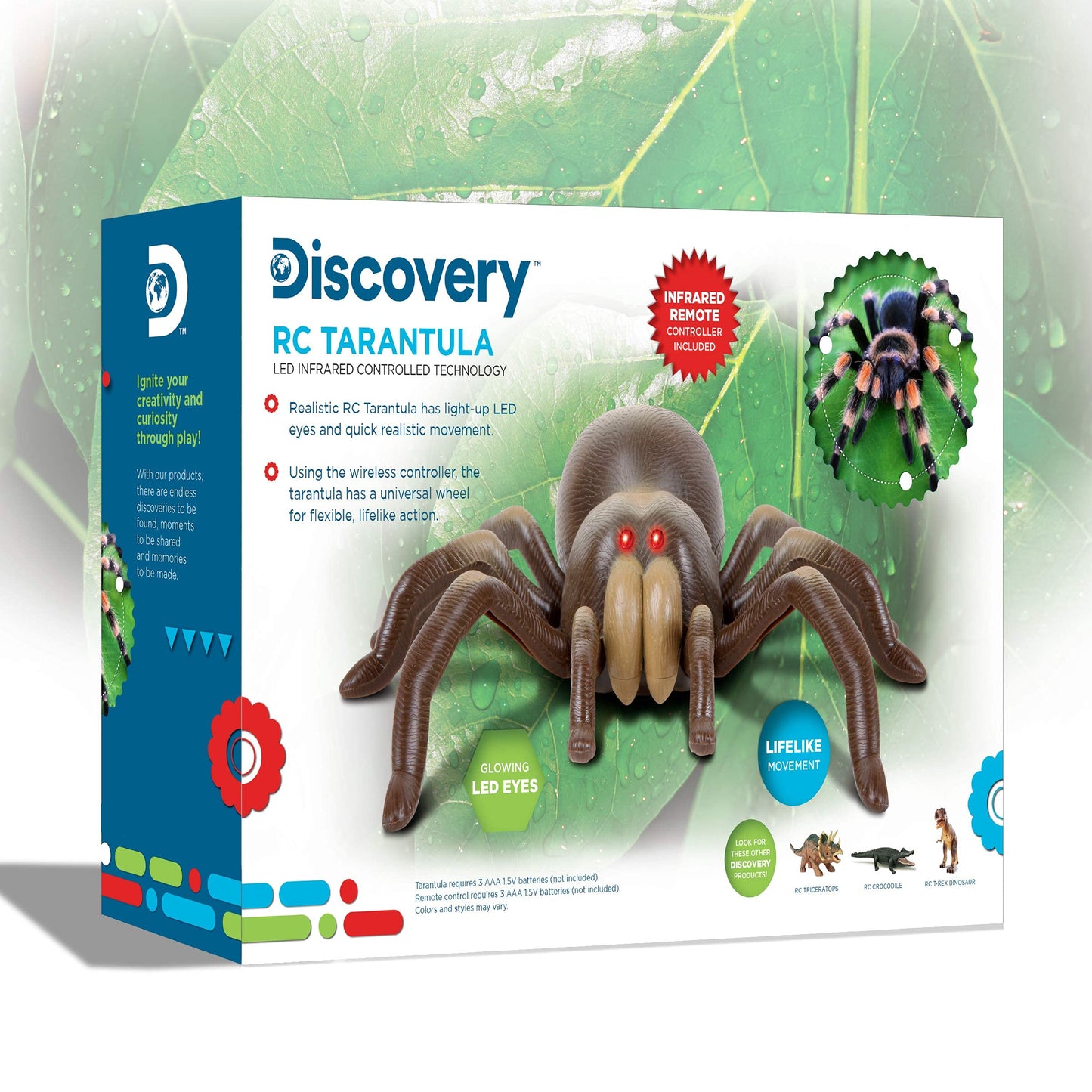 Discovery™ RC Tarantula Spider – Remote Control Toy Spider with Realistic Movement, Red LED Eyes & Wriggling Legs | Prank Gift for Boys Girls & Bug Lovers| Fun Electronic Animal Toy for Kids Ages 8+