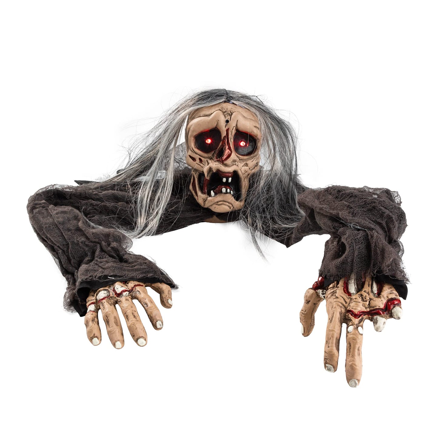 JOYIN Halloween Zombie Decoration Outdoor, Groundbreaker Halloween Outside Decor, Scary Zombies Props with Glowing Eyes and Sound for Graveyard Haunted House Lawn Yard Garden Decoration