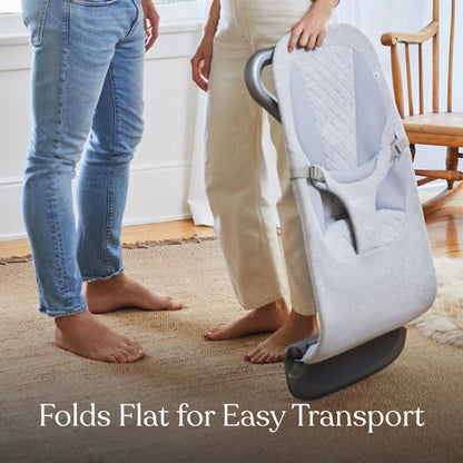 Ergobaby Evolve 3-in-1 Bouncer, Adjustable Multi Position Baby Bouncer Seat, Fits Newborn to Toddler, Light Grey