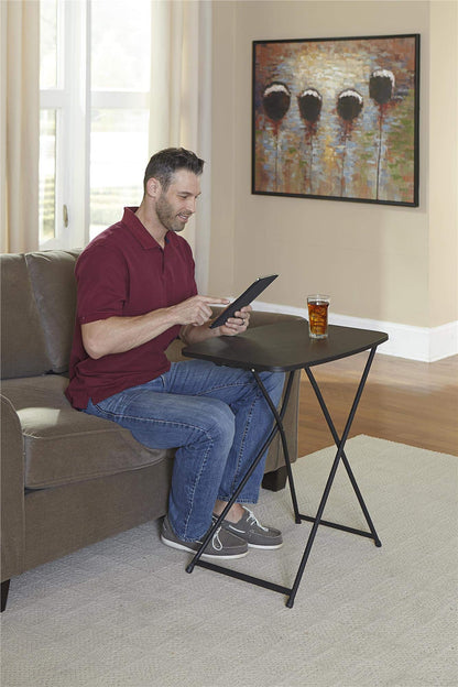 COSCO Multi-Purpose, Adjustable Height Personal Folding Activity Table, 2 Pack, Black