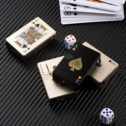 Klasyt Jet Torch Lighter, Green Flame Ace Card Refillable Butane Metal Windproof Poker of Spades Cool Lighter Design, Outdoor, Indoor, Camping, BBQ, Candle, Birthday, Gift for Men