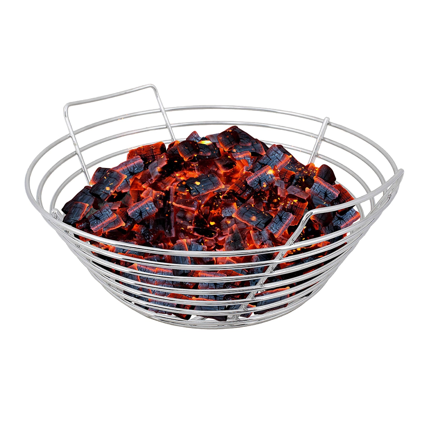 Kick Ash Basket Stainless Steel Charcoal Ash Basket, Fits Big Green Egg Grill, Large - Designed in Wisconsin