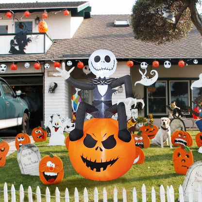 6 Ft Inflatable Halloween Yard Decorations - Outdoor Blow Up Yard Pumpkin Decor - Built-in LED Lights for Outdoor Halloween Lawn Decor