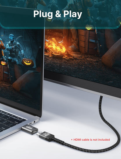 JSAUX 4K DisplayPort to HDMI Adapter 2-Pack, DP PC to HDMI Monitor Converter Video UHD 2K@120Hz,4K@30 DP to HDTV Male to Female Uni-Directional Adapter Compatible with Dell, Lenovo, HP,GPU, AMD -Grey