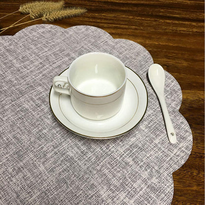 Kreatur Round Waterproof Placemats for Dining Table Set of 6,Modern PU Leather Washable Table Mats Non-Slip Easy to Clean for Home Kitchen Decor