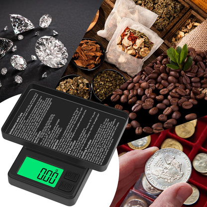 Digital Pocket Scale 1000g x 0.01g, Diyife Portable Precision Gram Scale Jewelry Scale with Protective Cover, Backlit LCD, 7 Units Tare, for Food, Kitchen, Coffee, Battery Included