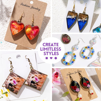 LET'S RESIN Jewelry Making Kit - 153Pcs Highly Clear Resin with Upgraded UV Lamp, Resin Accessories for Keychains, Jewelry