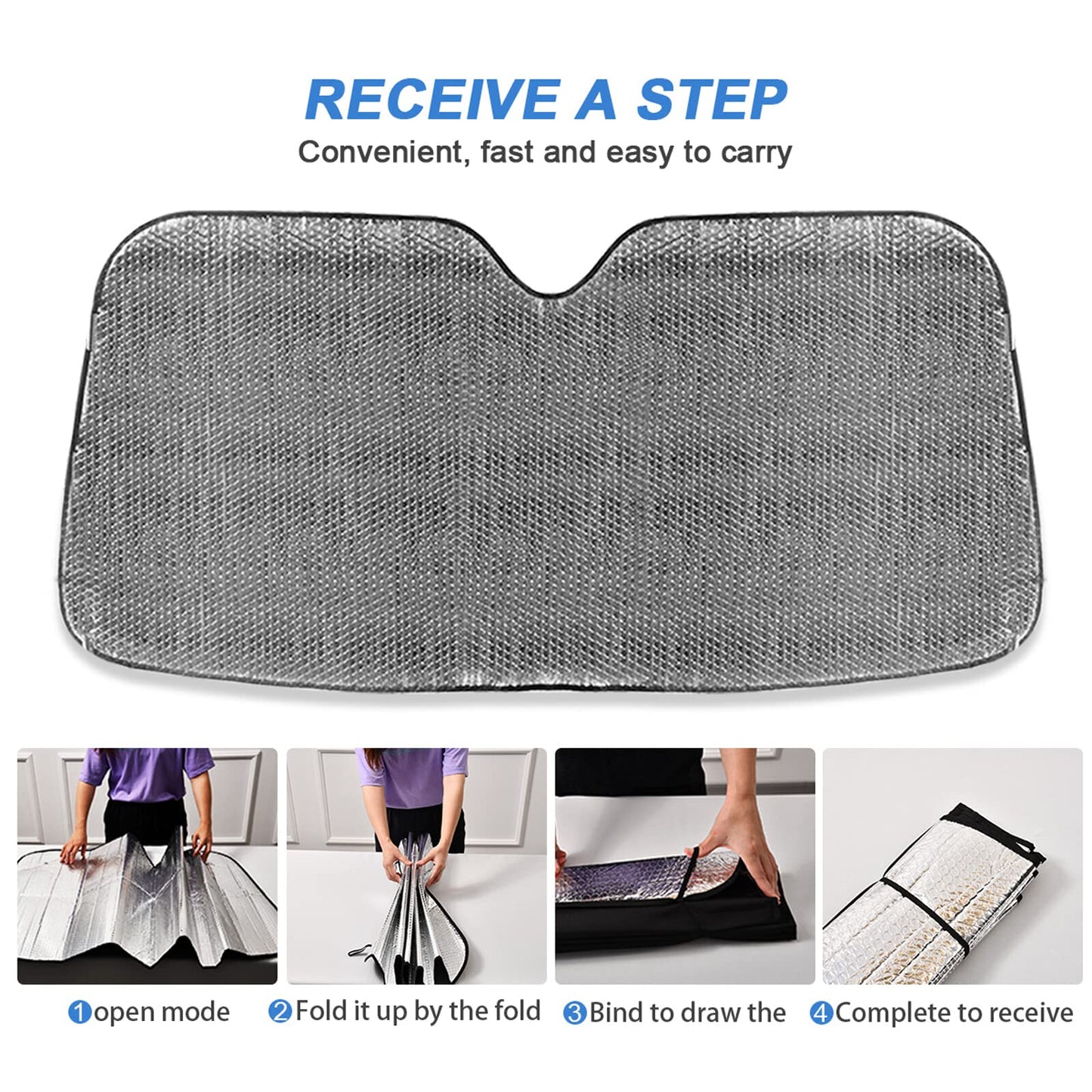 Funny Skull Car Windshield Sunshade - Skeleton Car Shade Skull Sun Shade Black Blocks UV Rays Visor Protector Accordion Folding Sun Reflector Auto Sunshade for Truck SUV to Keep Your Vehicle Cool