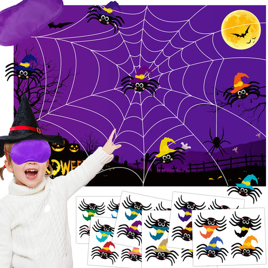 Halloween Pin The Tail Game Pin The Spider On The Web Game Halloween Party Games for kid Halloween Pin The Tail Halloween kid Party Outdoor Halloween Games for kid Halloween Party Activities,N/C-11