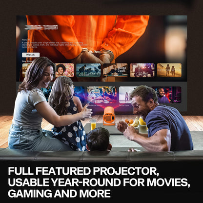 AAXA HP Halloween Projector (2025 Upgraded) for Haunted Windows, Auto-Start, Holographic Projections, Short Throw, HD 1080P, Portable Projector with 8 Pre-Loaded Hologram Movies, Built-in Speaker