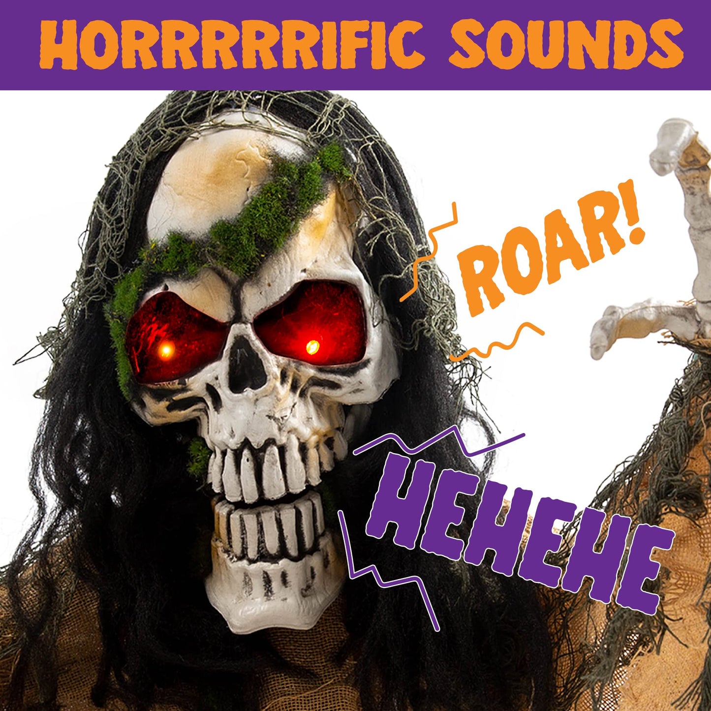 JOYIN Halloween Decoration Outdoor Animated Zombie Groundbreaker, Light-up Skeleton Zombie Groundbreaker Prop with Creepy Sound for Halloween Outside Decoration, Lawn, Yard, Patio, Haunted House Decor