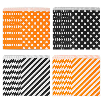 Kolewo4ever 100 pieces Halloween Treat Bags Halloween Party Suppllies Goody Bags Gift Bags Candy Bags