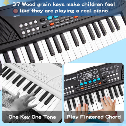 37 Key Upgrade Piano Keyboard for Kids Musical Toys Ages 3-5 Beginners Keyboard Piano with Microphone for 3 4 5 6 Year Old Boys Girls Gifts