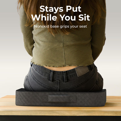 Kölbs Extra Large Seat Cushion, Stylish Plush Velvet Cover, X-Large Memory Foam for Office Chair, Floor Pillow, Cushion Back Pain Coccyx Pain Relief, Carry Handle (Extra Large)