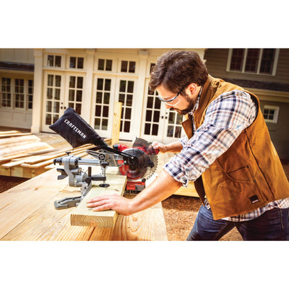 CRAFTSMAN V20 Cordless Sliding Miter Saw, 7-1/4 inch, Single Bevel, Battery and Charger Included (CMCS714M1)