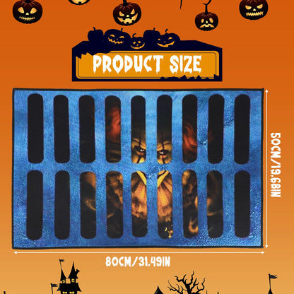 3D Illusion Clown Door Mat, Horror Movie Sewer Doormat, Indoor/Outdoor Welcome Rug (B)