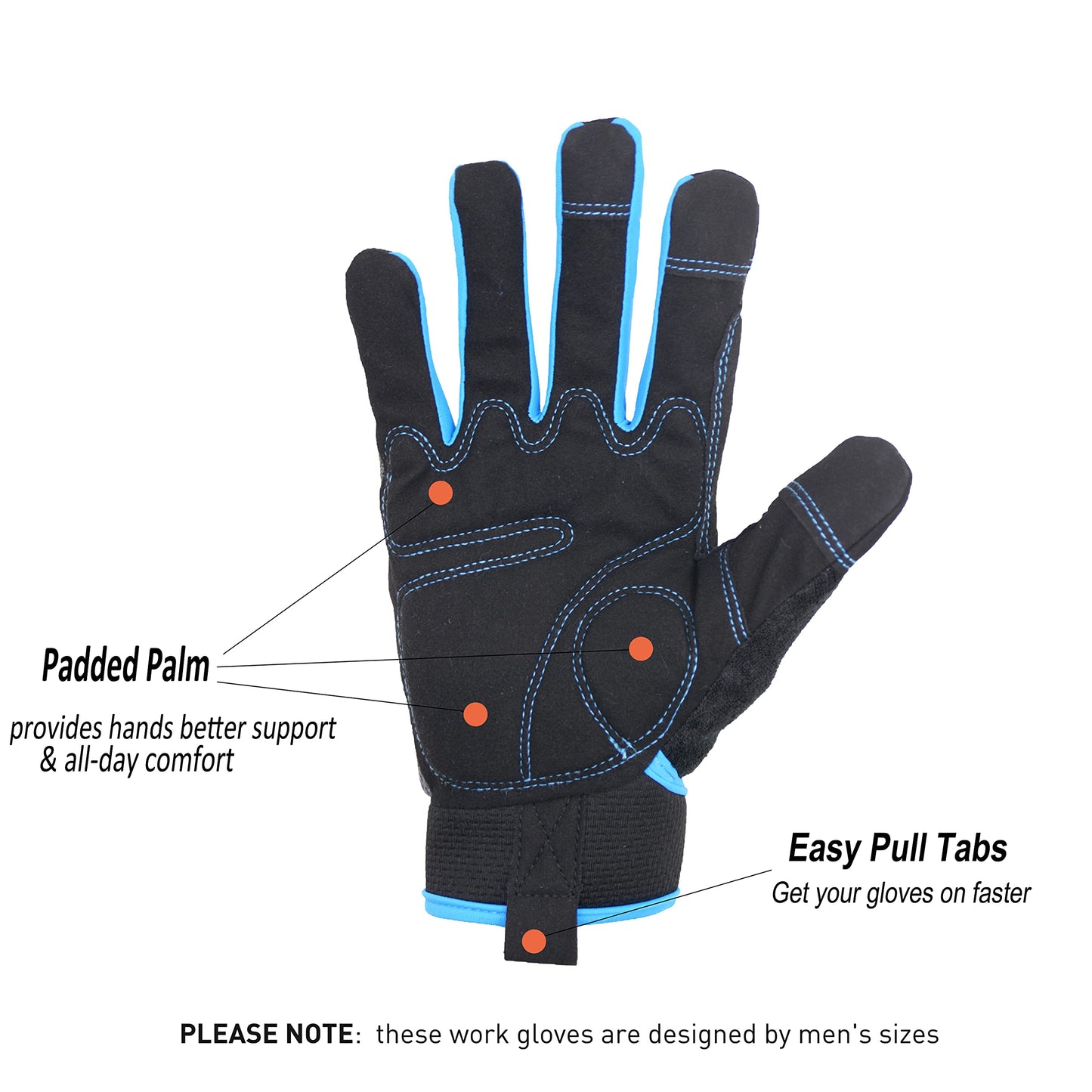 HANDLANDY Work Gloves Men & Women, Utility Mechanic Working Gloves Touch Screen, Flexible Breathable Yard Work Gloves (Medium, Grey)