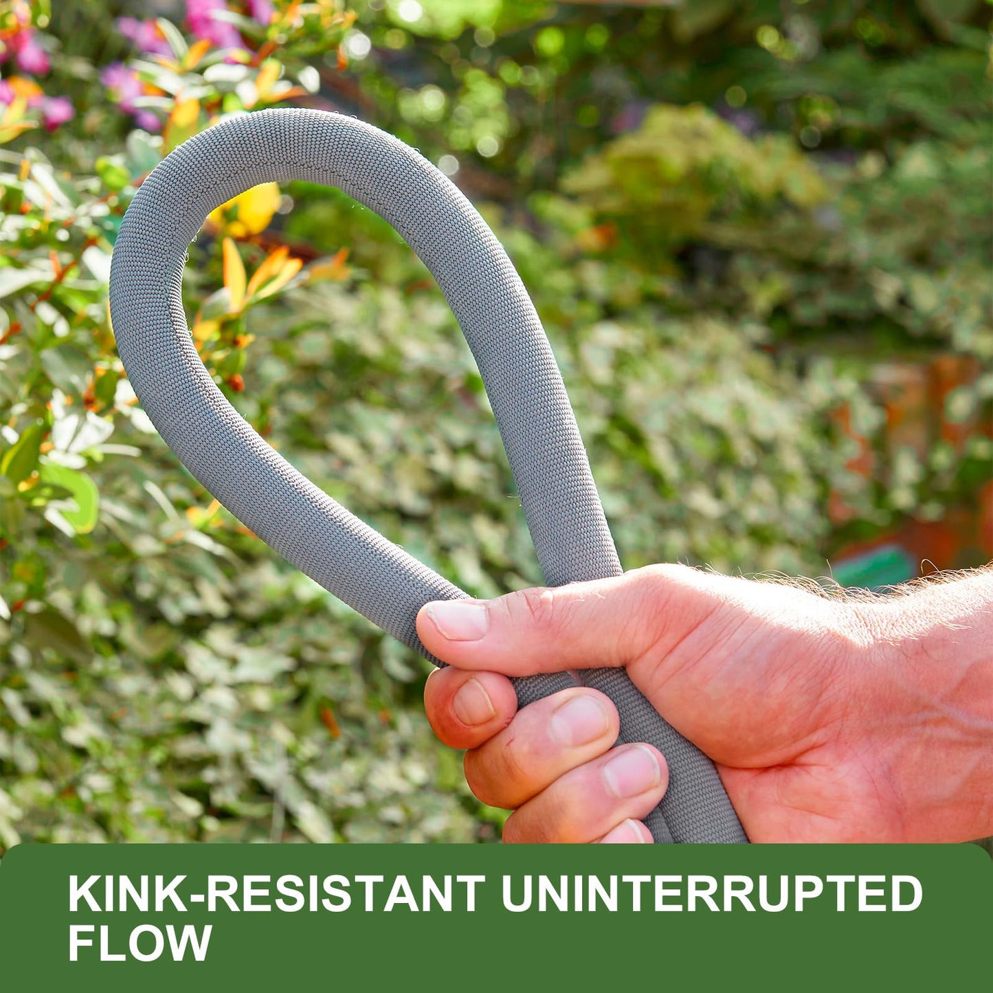 GUKOK 2025 Upgraded 50FT Non-Expanding Garden Hose, Ultra-Light & Flexible Water Hose - Burst-Resistant, Kink-Free, High-Pressure, All-Weather Use for Lawns, Gardens, and Outdoor Cleaning