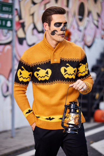 COOFANDY Mens Halloween Sweater Pumpkin Knitted Pullover Funny Winter Sweaters (Pumpkin XL)
