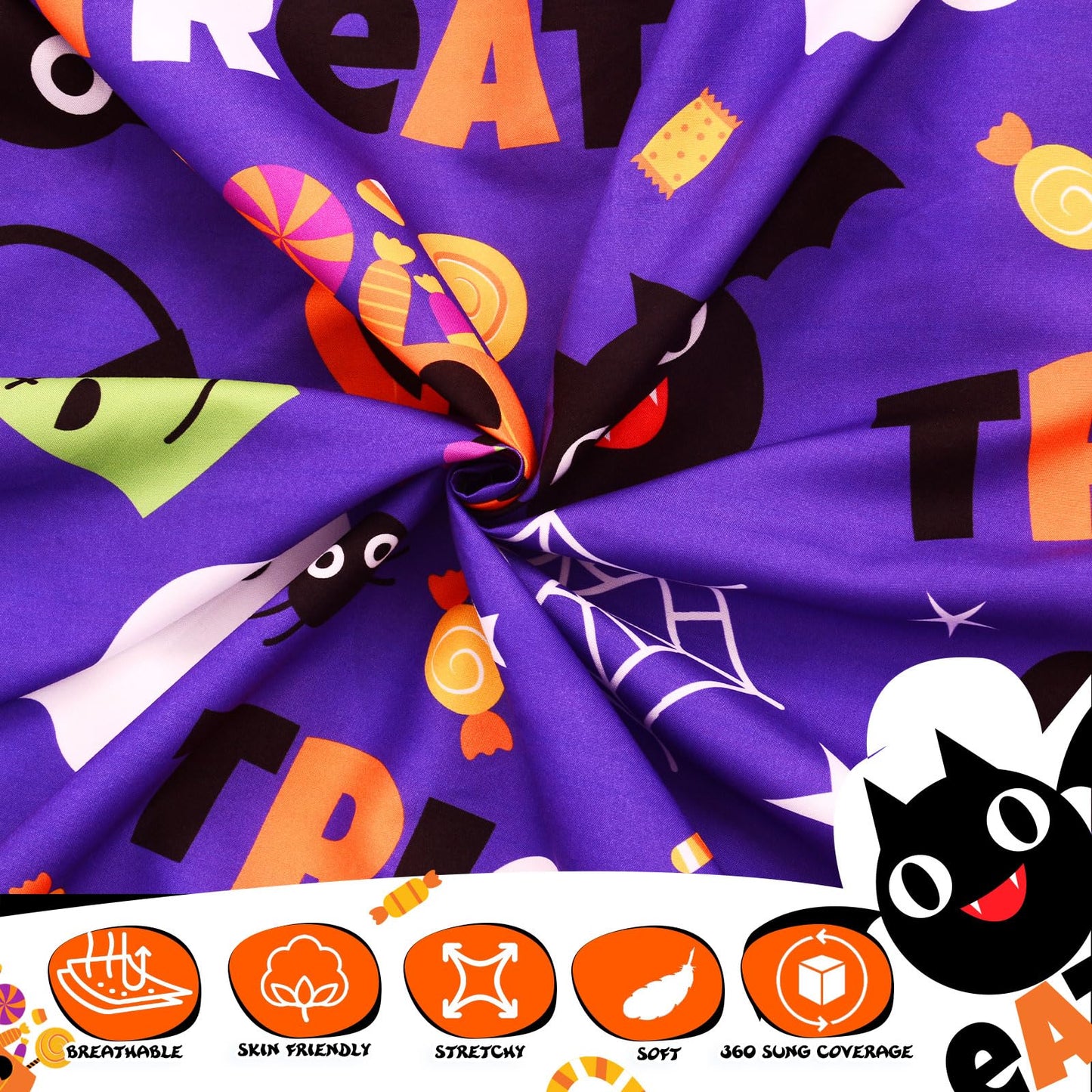 Cloele Halloween Pumpkin Crib Sheet Ghost Fitted Sheet for Boys Girls - Spider Baby Nursery Sheet Cozy Bed Sheet for Standard Crib and Toddler Mattresses - Purple Crib Mattress Infant Toddler Sheet