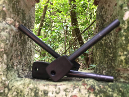 FOSTAR 3 PCS Tactical Ferro (Ferrocerium) Rods, Bushcraft Flint Fire Starter with Easy Grip Handle, 5/16 Inch Thick Waterproof Fire Steel Magnesium Camping Tool Kit (Black)