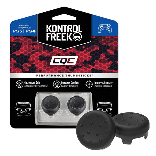 KontrolFreek CQC for PlayStation 4 (PS4) and PlayStation 5 (PS5) Controller | Performance Thumbsticks | 2 Mid-Rise Concave | Black