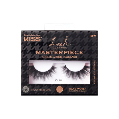 KISS Lash Couture Masterpiece Hand-Woven Faux Mink False Eyelashes, Style ‘Cruise’, 12mm, Easy to Apply, Reusable, Vegan, Cruelty Free, 1 Pair Strip Lashes