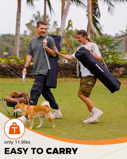 KingCamp Oversized Camping Folding Chair, Heavy Duty 450 LBS with Lumbar Support, Padded seat with Cup Holder&Cooler Bag, Ideal for Camp, Fishing, Sports Event, Backyard, Patio, Lawn (Black/Grey)