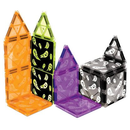 CreateOn Crayola Halloween Glow in The Dark Magnetic Tiles Set, Building Set for Kids, STEM Toys for Boys and Girls Ages 3 and Up, 14-Piece Set