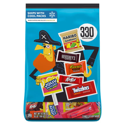 Hershey Miniatures Assorted Flavored, Halloween Candy Bulk Bag, 97.96 oz (330 Pieces)