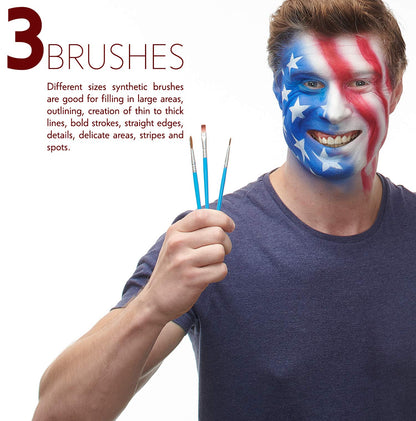 Face Paint Kit – Easy to Apply & Remove – Dermatologically Tested – Water Activated – Non-Toxic & Hypoallergenic – Professional Face Painting Kit for Kids & Adults