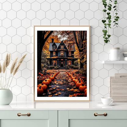 Landscape Paint by Number for Adults-Paint by Numbers for Adults Halloween, House Painting by Numbers for Gift Home Wall Decor (Halloween, 16x20 inch)