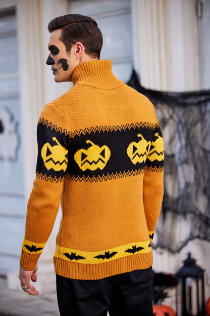 COOFANDY Mens Halloween Sweater Pumpkin Knitted Pullover Funny Winter Sweaters (Pumpkin XL)
