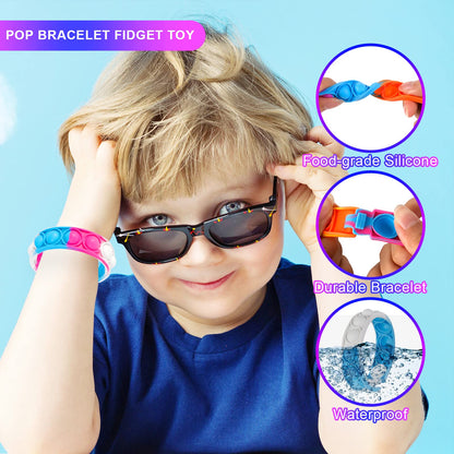 Pop Bracelets Fidget Toys Bulk Its 24 Pack Christmas Stocking Stuffers for Kids Party Favors Pop Fidget Bracelet It Fidget Toy Fidgets for Classroom Prizes Student Gifts Birthday Goodie Bag Stuffers
