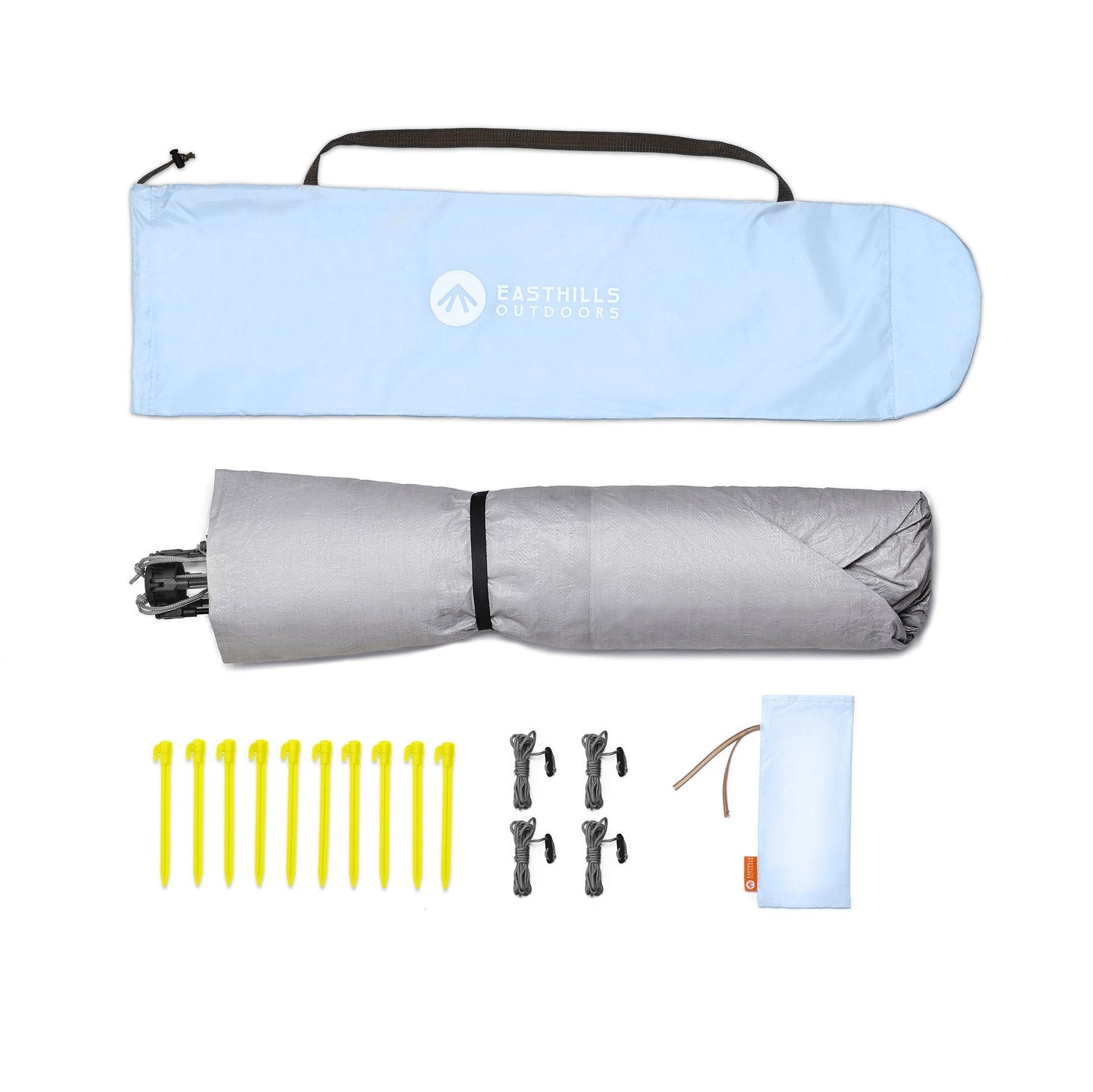 Easthills Outdoors Instant Shader Deluxe XL Beach Tent Easy Up 99" Wide for 4-6 Person Sun Shelter - Extended Zippered Porch Included Blue