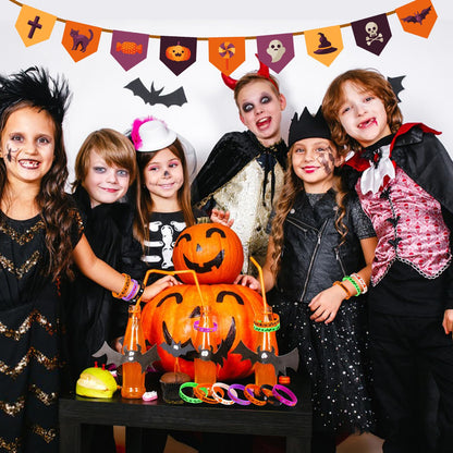 JUNEBRUSHS 64pcs Halloween Party Favors Silicone Bracelets Rubber Wristbands for Halloween Party Trick or Treat Goodie Bag Stuffers Fillers Decorations Accessories Supplies(8 Designs)