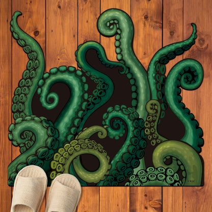 CZYY Cthulhu Tentacles Bath Mat Microfiber Water Absorbent Octopus Rug Anti-Slip Backing 27.5"x23.6" - Unique Gift & Decor for Tabletop RPG Gamers, HP Lovecraft Fans and Nautical Enthusiasts
