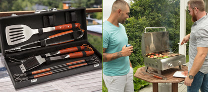 Cuisinart 10-Piece Premium Grilling Set, Grill Accessories Stainless Steel BBQ Tools, Storage Tote for Spatula, Tongs, Grill Brush, and More, Perfect for BBQ, Cookouts, Camping, Tailgates